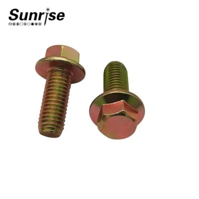 Bullone flangiato esagonale DIN6923 zincato giallo